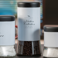 Barattolo Vetro Cop. Metallo Cm.11,5X23,5H