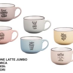 Tazzone Latte Jumbo Adeje Cm.12X9H Ml.600 6 Colori-8021785659599