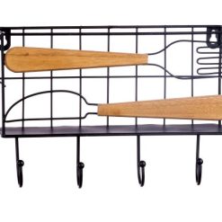 Mensola Metallo+Mdf 4 Ganci Cm.26X7