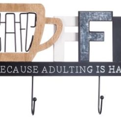 Appendino Metallo+Mdf 4 Ganci Cm.35X6X20H-8021785684676