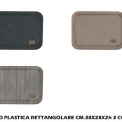 Vassoio Plastica Rett.Re Cm.38X28X2H 3 Colori-8021785714311