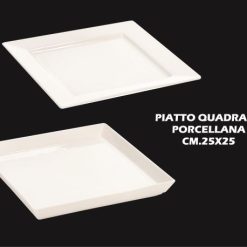 Piatto Quadrato Porcellana Cm.25X25-8021785725911