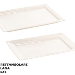 Piatto Rett.Re Porcellana Cm.36