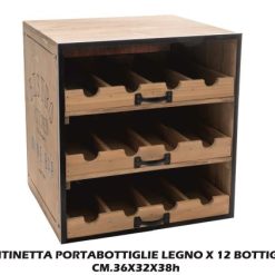 Cantinetta Legno 12 Bottiglie Cm.36X32X38H-8021785727021
