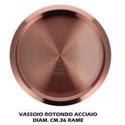 Vassoio Rotondo Acciaio Diam. Cm.36 Rame-8021785733305