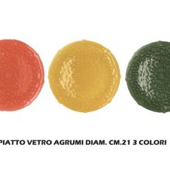 Piatto Vetro Agrumi Cm.21 3 Col. Ass.-8021785735682