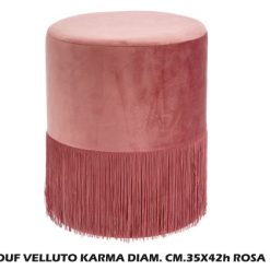 Pouf Velluto Karma Diam. Cm.35X42H Rosa-8021785744097