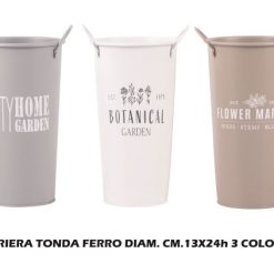 Fioriera Tonda Ferro Cm.13X24H 3 Colori-8021785745698