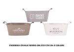 Fioriera Ovale Ferro Cm.27X17X12H 3 Col.-8021785745766