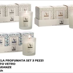 Candele Profumate Set 3 Pz. Vasetto Vetro Cm.5X6H 3 Fragranz-8021785749924