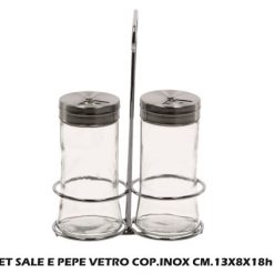 Set Sale E Pepe Vetro Cop.Inox Cm.13X8X18H-8021785754942