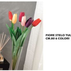 Fiore Stelo Tulipano Cm.80 6 Colori-8021785972599