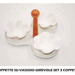 Coppette Set 3 Pz. Vassoio Bamboo Girevole-8021538200207