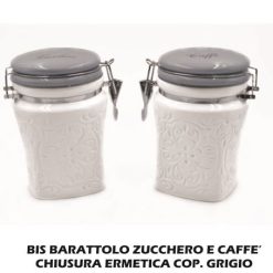 Bis Barattoli Ceramica Zucchero Caffe' T. Gri-8021538820832