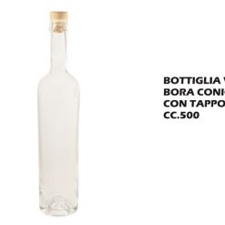 Bottiglia Vetro Bora Conica Cc.500 Con Tappo-8056446862483