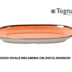 Vassoio Ovale Melamina Cm.24X16 Arancio-8056444215588