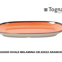 Vassoio Ovale Melamina Cm.32X22 Arancio-8056444215595