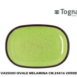 Vassoio Ovale Melamina Cm.24X16 Verde-8056444215663