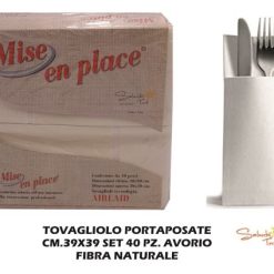 Tovagliolo Portaposate Cm.39X39 Set 40 Pz. Avorio-8052862331459