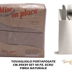Tovagliolo Portaposate Cm.39X39 Set 40 Pz. Ecru'-8052862331466