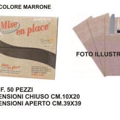 Tovagliolo Portaposate Cm.39X39 Set 50 Pz. Marrone-8033757433373