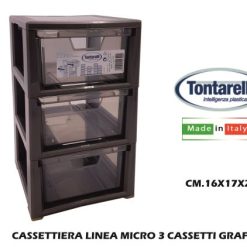 Cassettiera Linea Micro 3 Cassetti Grafite-8009404243992