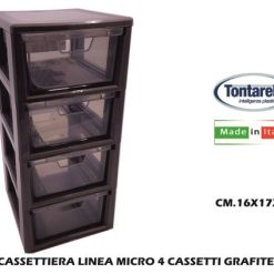 Cassettiera Linea Micro 4 Cassetti Grafite-8009404244029