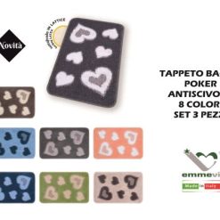 Tappeto Bagno Cotone Poker Set 3 Pz. Dis.1-8011865311721