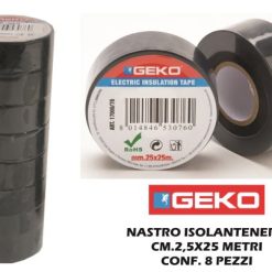 Nastro Isolante Conf. 8 Pz. Mm.25X25Mt. Nero-8014846530760