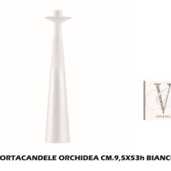 Porta Candela Vetro Bianco Cm.9