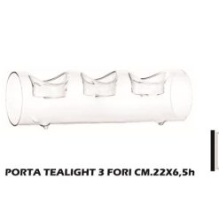 Porta Tealight 3 Fori Cm.22X6
