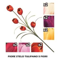 Fiore Stelo Tulipano 5 Fiori-8031244023557