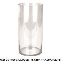 Vaso Vetro Giulia Cm.15X15Xx30H Trasparente-8031244214054