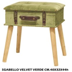 Sgabello Velvet Cm.40X32X44H Verde-8031244258027