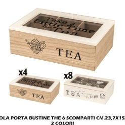 Scatola Porta Te' Classic 6 Scomparti Cm.23