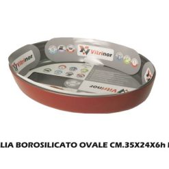 Teglia Borosilicato Ovale Cm.35X24X6H Lt.3-8427267400039