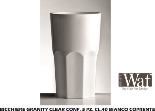 Bicchiere Granity Clear Conf. 5 Pz. Cl.40 Bianco Coprente-8005778003439