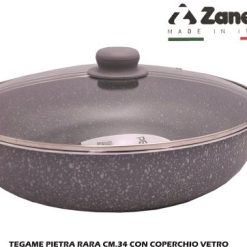 Tegame Pietra Rara Cm.34 Con Coperchio Vetro-8009027060907
