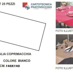 Tovaglia Coprimacchia Tnt 140X140 Set 25 Pz. Bianca-8000766075085