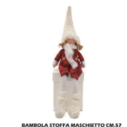 Bambola Stoffa Maschietto Cm.57 Col. Rosso-8021538008681