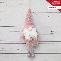 Appendino Soggetto Natalizio Rosa Cm.9X4X20 Poliestere-8055710078902