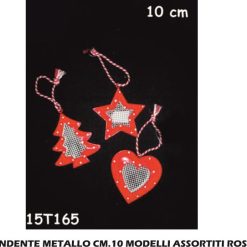 Pendente Metallo Natalizio Cm.10 3 Ass. Rosso-8021538151653