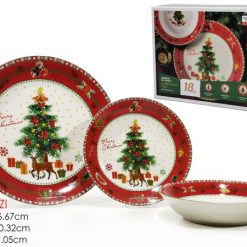 Piatti Serv. 18 Pz. Porcellana Dec. Green-8015361364779