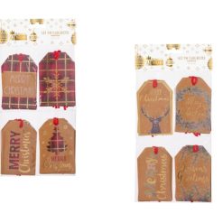Targhette Natalizie Set 20 Pz. 4 Dec. Cm.6X9-8021785621183