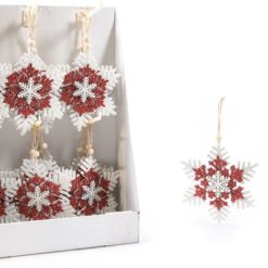 Fiocco Di Neve Rosso Glitter Cm.12 Espo-8034052630856