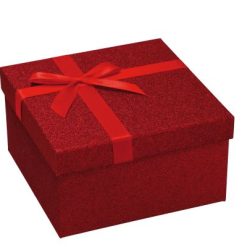 Scatola Quadrata+Nastro Rossa Cm.19X19X11H Natalizia-8021785691049