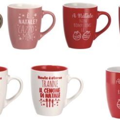 Tazza Ceramica Mug Natalizia Cm.9X11H Ml.330 6 Decori-8021785757417