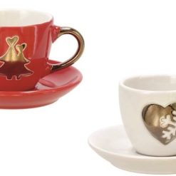 Tazzine Caffe' Conf. 4 Pz. C/Piatt. Ikla Natalizia 2 Col.-8021785757547
