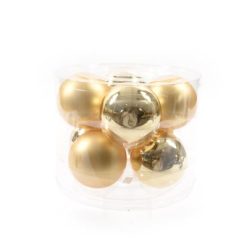 Sfere Natalizie In Box Cm.8 Set 8 Pz. Oro-8034052759786