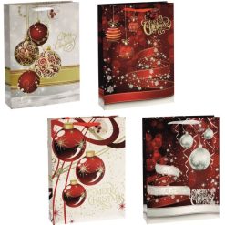 Busta Regalo Carta Cm.33X10X46H Natalizia 4 Decori-8021785763173